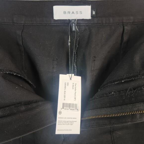 Brass Clothing Women’s Black Wide-Leg Sailor Pant Jeans Size 6 Inseam 30” NWT - Picture 4 of 16